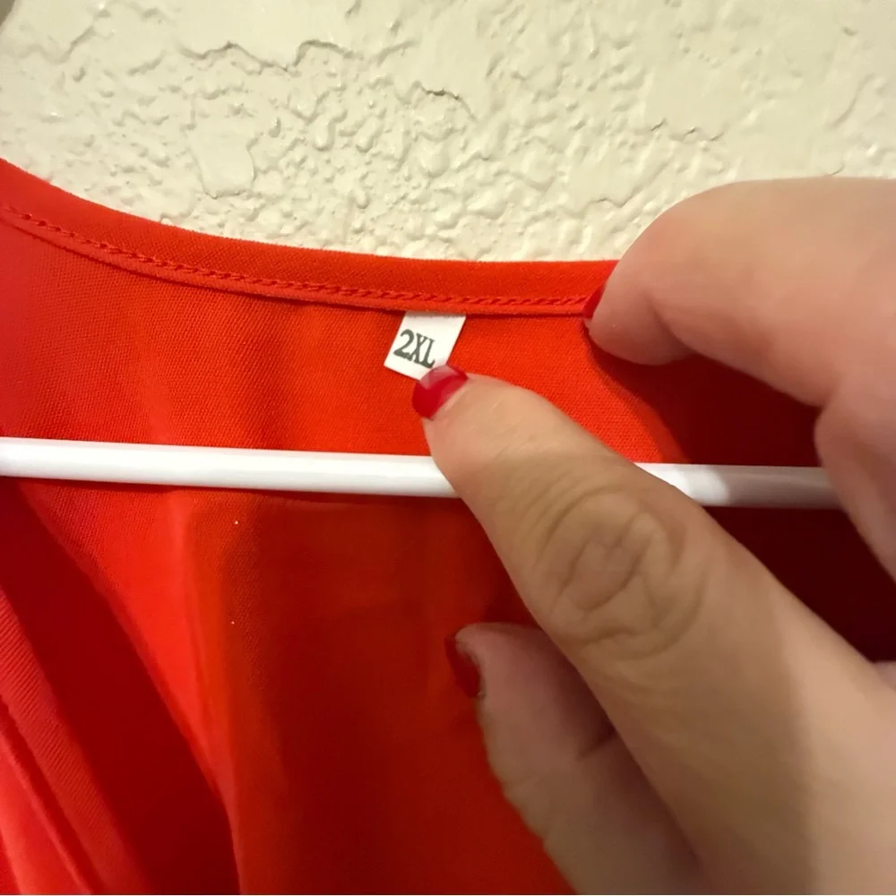 Elegant Red maxi 2x Women's Dress - Picture 5 of 13